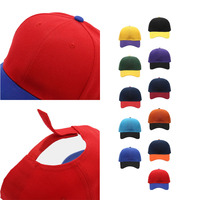 Casquettes vintage 6 panneaux en gros, fabricant de casquettes de sport personnalisées brodées, bicolores violet et noir avec fermeture auto-agrippante