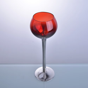 Centros DE MESA DE BODA modernos de cristal pigmentado galvanizado de cristal barato al por mayor portavelas - Product Image 4