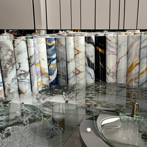 Adesivos de Parede à Prova d'Água em PVC com Design de Mármore Jinyi, Fáceis de Instalar, Papel de Parede para Decoração de Banheiro - Product Image 1
