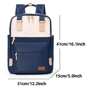 Custom Panelled Laptop <b>Backpack</b> <b>Large</b> Capacity Unisex Casual Shoulder Straps Softback Polyester Lining - Product Image 4