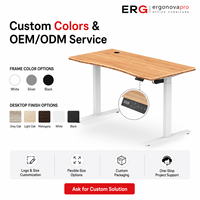 Bureau électrique moderne ergonomique réglable en hauteur OEM ODM avec commande manuelle à mémoire et plateau en bois