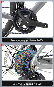Bicicleta de Carretera <span class=keywords><strong>Ligera</strong></span> TWITTER R15 de Fibra de Carbono 700c, 24 Velocidades, Frenos de Disco Hidráulicos, Bicicleta de Carreras Cortavientos - Product Image 6