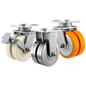 4 "5" 6 "8" 10 "12" Branco Duplo Roda 2 Ton Rodas Gêmeas Projeto Rodízio Aço/nylon Rodízio Super Heavy Duty Rodas - Product Image 6