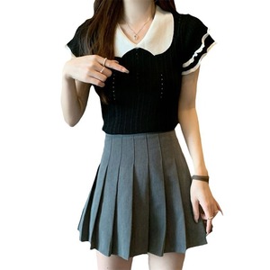 Blouse tricotée à manches courtes populaire pour <span class=keywords><strong>femme</strong></span>, en jersey doux imprimé, respirante, coupe ample, taille unique, idéale pour l'été – Vente en gros - Product Image 6