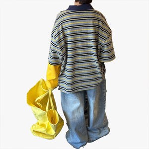 Polo à manches contrastées pour enfants, ensemble deux pièces, nouveau style printemps-automne 2026, t-shirt à manches longues pour garçons, haut rayé ample - Product Image 2