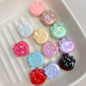 อะคริลิคสีทึบเคลือบด้วยไฟฟ้า UV สีสันสดใส โบว์ผูกผมสำหรับเด็ก ลูกปัดรูตรง วัสดุทำเครื่องประดับการ์ตูนน่ารัก - Product Image 4