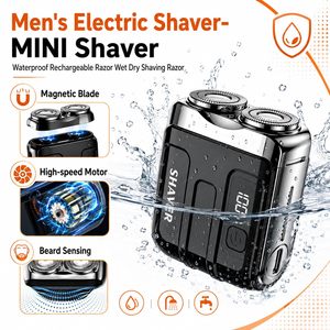 Afeitadora Eléctrica Portátil para Hombre de 300 mAh, IPX5 Impermeable, Inalámbrica, Recargable, Recortadora de Barba, Tipo-C, Pantalla LCD Digital, Mini Afeitadora - Product Image 4