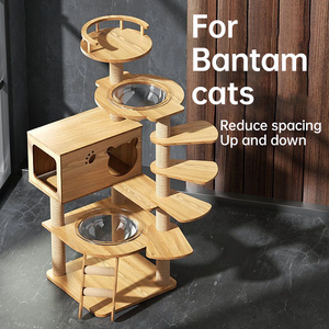 Pakeway, cápsula espacial de salto multicapa de sisal natural moderno de lujo barato, marco de torre de garra de gato Bantam, casa de árbol de gato de madera - Product Image 2