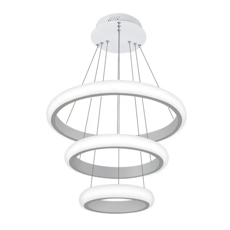 Acrylic White Big Circle Chandelier Modern Lighting Pendant Lamp LED Ring Modern Round Chandelier