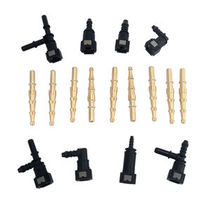 Conector de lengüeta Pushlock de 3/8 "a conector de manguera de combustible de 7,89mm Puerto 1/8-27 NPT Adaptador de ajuste en T de presión de combustible de línea de combustible de 3/8" - Product Image 1