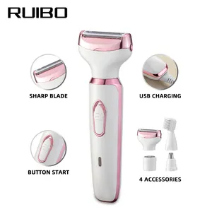 Electric Shaver For Women Cordless Rechargeable 4 In 1 Women Razor Portable Hair Removal For Face Arm Bikini