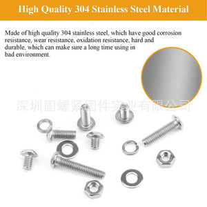 304 Stainless Steel M4 Button Head Socket Cap Screws Nuts Washers Kit 385 Pieces Metric Standard Thread Class 8.8 - Product Image 4