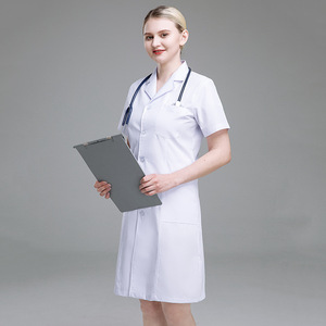 Wholesale Doctor Lab Coat Scrub <strong>Uniform</strong> White Working Gown Comfortable Short Sleeve for Hospital and <strong>Clinic</strong> Women Men Adults - Product Image 5