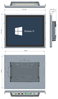 PC industrial ligero con pantalla táctil LCD Win 7 y Win11 VGA 1T SSD Stick Nucleo, enchufe de EE. UU., 2 unidades