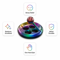 Jouet joystick en métal arc-en-ciel personnalisé, anti-stress, accessoire de bureau pour adultes et enfants, sensoriel, TDAH, OEM