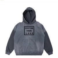 Vente en gros de sweat-shirts à capuche unisexes surdimensionnés avec logo personnalisé, bicolores, dégradés, avec poche kangourou, style streetwear vintage