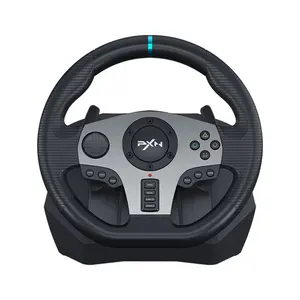 Volant de jeu PXN-V9 de haute qualité avec contrôleur de jeu à pédale pour plusieurs plates-formes Volant de course à vibrations