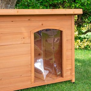 Wooden Dog Kennel Indoor/Outdoor Garden Cosy Wood House with Window for Medium/Large Dogs - Product Image 4