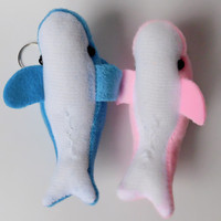Porte-clés en peluche mignon en forme de dauphin, pendentif de sac pour femme, cadeaux de mariage, fête d'anniversaire, jouets en peluche