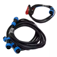 Câble étanche OEM personnalisé IP68 SP21 robuste WEIPU 3P/12P noir rond droit / à pince crocodile