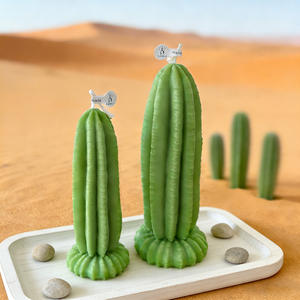 Bougie artisanale en cire de soja parfumée à l'aromathérapie en forme de <span class=keywords><strong>cactus</strong></span>, respectueuse de l'environnement, non toxique, décoration d'intérieur, pièce d'accent - Product Image 2