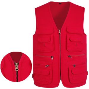 <span class=keywords><strong>Chaleco</strong></span> Multibolsillos para Hombre, 100% Algodón, Estilo Cargo, para Escalada, Pesca, Senderismo, Fotografía, Camping - Product Image 4