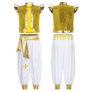 Trajes de Príncipe Árabe para Niños de 6 a 16 Años, Vestuario Metálico con Pantalones para Baile de Salón Estándar, Ideal para Festivales y Actuaciones Escénicas - Product Image 2
