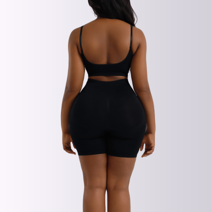 High-Waist Tummy-Control Brief (LJ-33156): back view showing seat coverage and shaping construction