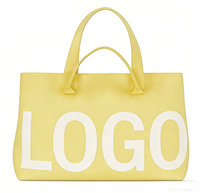 Sac à main en polyester tricoté tendance, couleur unie, sac fourre-tout réutilisable, ouverture supérieure, portable pour un usage quotidien, toutes saisons