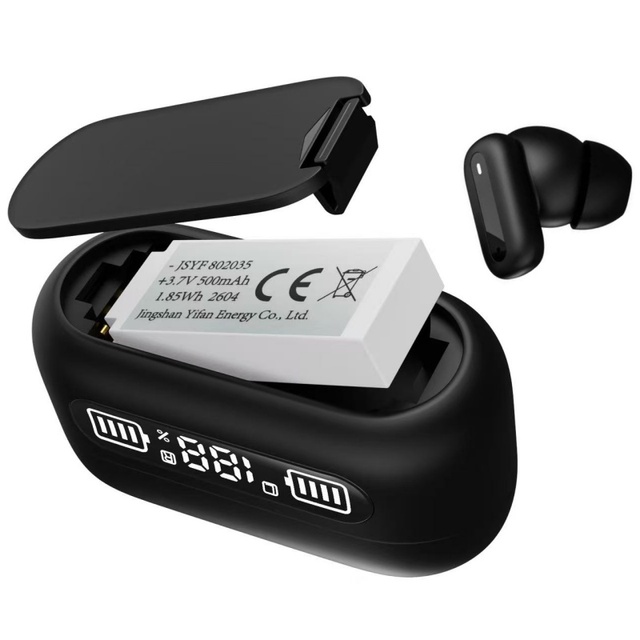 Bluetooth 6.0 TWS Earbuds Removable Battery Wireless Earphones HiFi Stereo Earbuds 13mm Dynamic Driver Charging Case with Mic