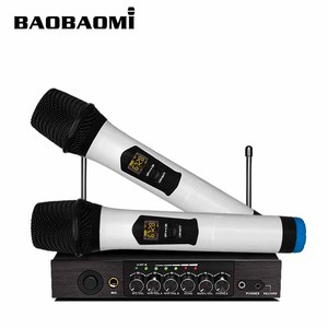 Microphone sans fil professionnel à double canal UHF, réverbération, pour karaoké, M6, pour Android <span class=keywords><strong>TV</strong></span> - Product Image 4