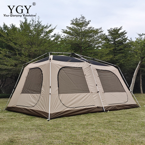 <span class=keywords><strong>YGY</strong></span> Camping en plein air tente familiale à deux chambres 13 '* 9' automatique Villa revêtement argenté PU3000mm Double couches UPF50 + Oxford argent - Product Image 2
