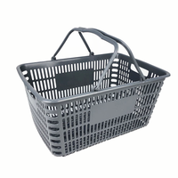 Panier de courses populaire pour supermarché, bac de rangement en plastique avec poignées