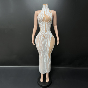 Novance Y5640 Dropshipping Abito da Cocktail Elegante e Sexy da <span class=keywords><strong>Donna</strong></span> con Diamanti, Ultima Collezione 2026, Ideale per Club e Occasioni Formali - Product Image 2