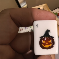 Tuiles de Mahjong en Acrylique Motif Citrouille d'Halloween Doublement Gravées 36mm – Pièces de Jeu Créatives pour le Jeu Saisonnier