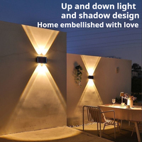 Lampe murale solaire à LED pour l'extérieur, étanche, décoration de la cour et du couloir de la chambre IP65, lampe de lavage murale de villa pour le jardin