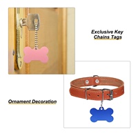 Étiquettes de nom d'animal familier avec porte-clés 7 couleurs étiquette en alliage d'aluminium étiquette Double face pour chien chat nom d'animal numéro de téléphone