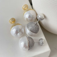 Nouvelles Boucles d'Oreilles Perles Micro-Pavées Luxe Élégance Intemporelle Bijoux de Mode Accessoires Vente en Gros