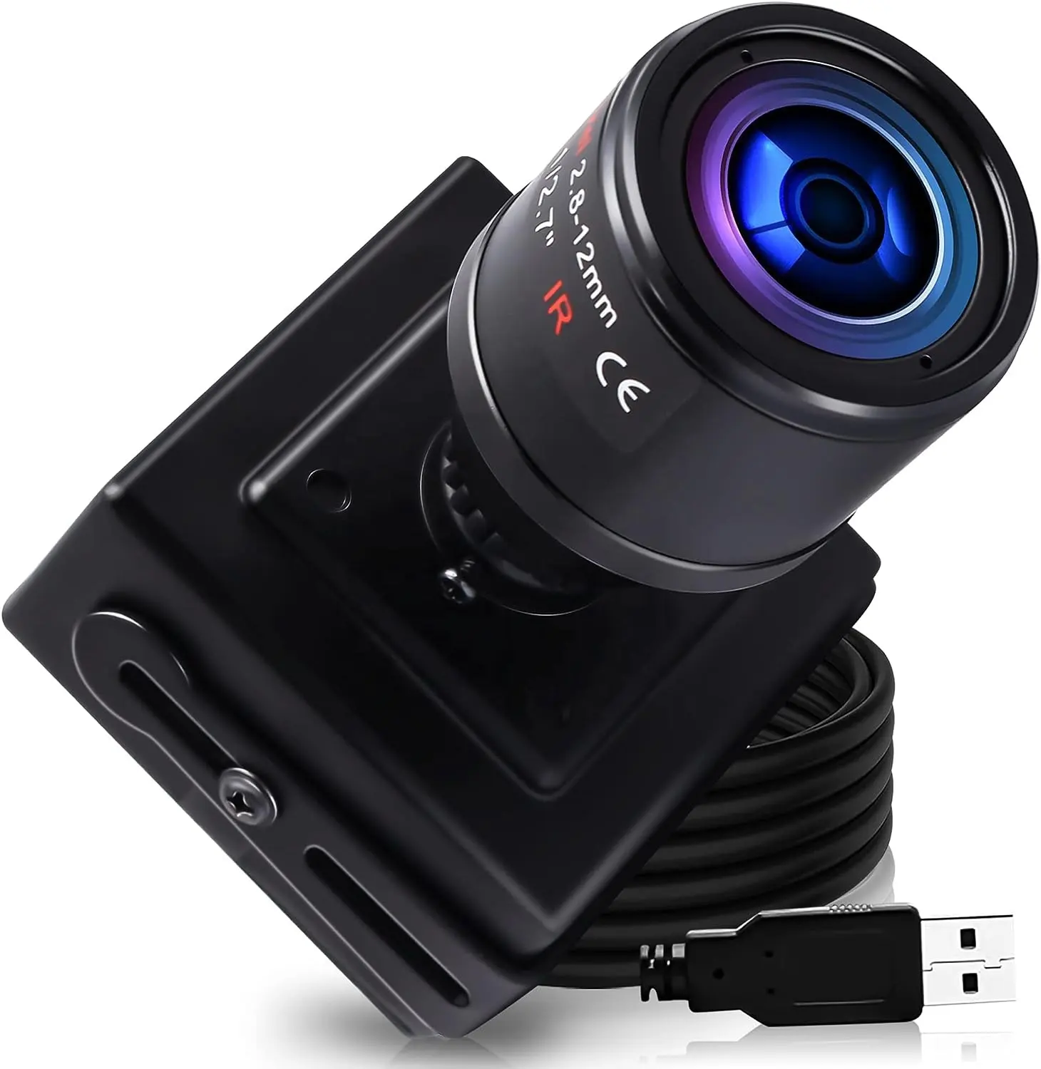 Fotocamera USB ELP IMX179 8mp 326 4 x2448 con obiettivo varifocale M12 2.8-12mm mini zoom fotocamera usb per android tv box ELP-USB8MP02G-BFV