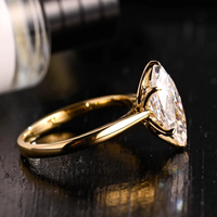 0,5-3 Karat Marquise-Schliff Solitär-Verlobungsring mit hoher Fassung, IGI-zertifizierter CVD/HPHT Labor-Diamant, 10K/14K/18K Massivgold