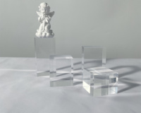 Bloc de présentation en acrylique transparent massif, écologique, moderne, découpé au laser, poli, gravé, pour présentoir ou presse-papiers
