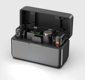 Microphone-Cravate Portable Sans Fil pour Enregistrement à <span class=keywords><strong>Réduction</strong></span> de Bruit avec Étui de Chargement pour Android, <span class=keywords><strong>iPhone</strong></span> et Appareil Photo - Product Image 1