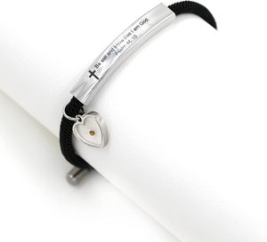 Pulsera con Citas Bíblicas Religiosas Uloveido, Regalo Cristiano de Aliento, Pulsera Grabada con Citas Bíblicas en Acero Inoxidable con Cuerda Negra - Product Image 4
