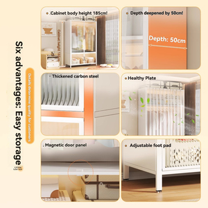 Armario de Acero Reforzado de Diseño Simple que Ahorra Espacio para Apartamentos Pequeños, Fácil de Montar, Armario de Gran Capacidad para Guardar Ropa - Product Image 6