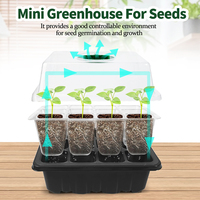Plateaux de semis de serre Kit de démarrage Mini propagateur avec dômes ventilés d'humidité Base en plastique pour le démarrage des graines réglable