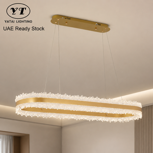 Modern Metal <b>Chandelier</b> Gold Finish Led Dimmable Remote Tricolor Adjustable Height For Dining Room Living Room - Product Image 1