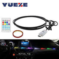 Coloré LED intérieur de voiture application cachée télécommande atmosphère lampe USB rvb voiture lumière ambiante bande acrylique tableau de bord lumière