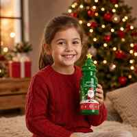 Bouteille d'eau en plastique PET mignonne de Noël de 500 ml (17 oz) pour enfants, sans BPA, idéale pour les fêtes, cadeaux promotionnels - Vente en gros ZB