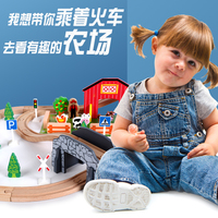 Best friends — jeu de rails en bois à assembler soi-même, 82 pièces, animaux de la ferme, Train à fentes magnétiques, éducation précoce des enfants