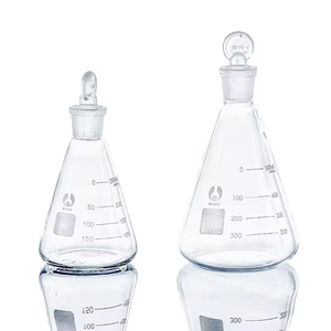 ขวดแก้วเออร์เลนเมเยอร์ทรงกรวยขนาด 500 มล. และ 1000 มล. พร้อมจุกแก้วทรงกรวยแบบมีรูและแบบไม่มีรู - Product Image 1
